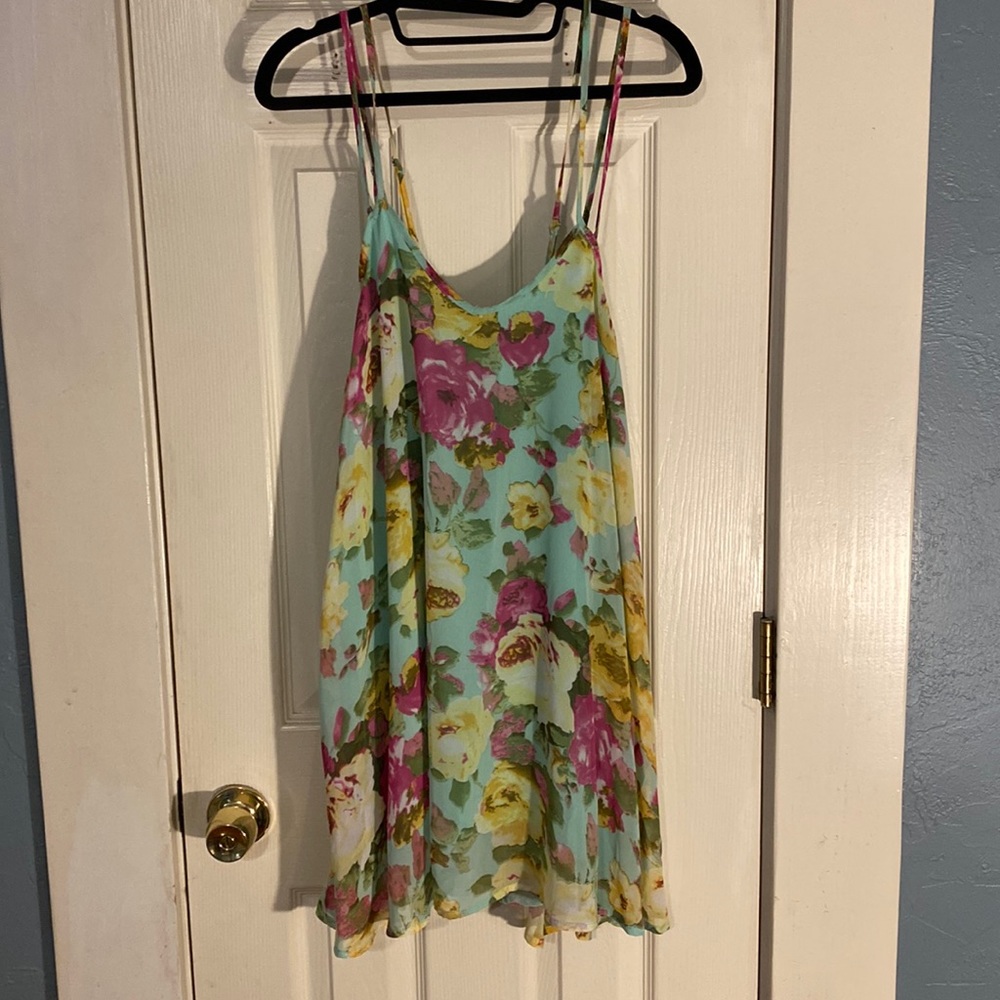 Green floral sundress